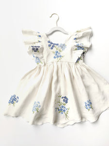 *RAFFLE* Embroidered Wide-Sleeve Flutter Dress- Size 3/4T