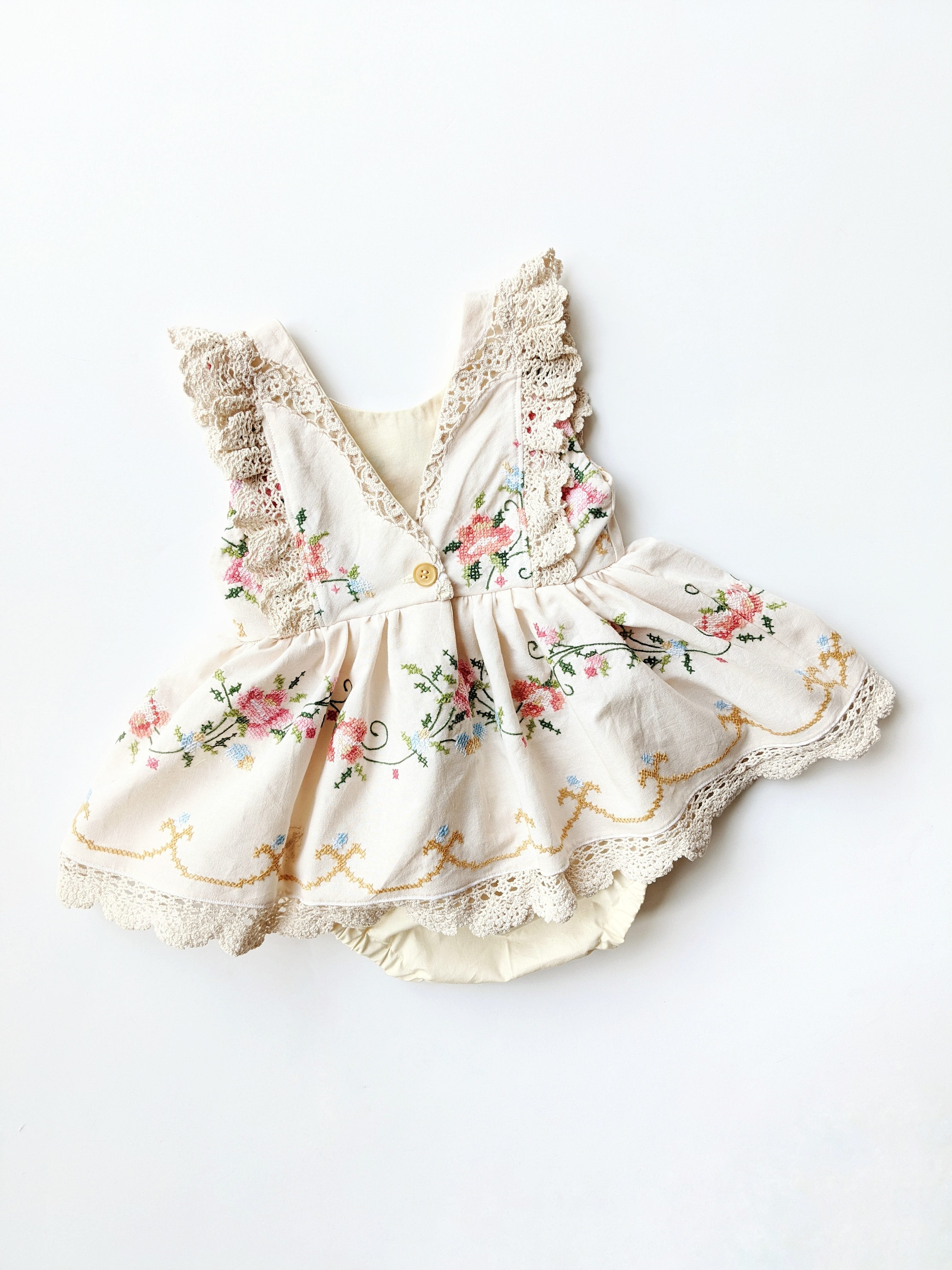 "Rosalie" Embroidered Skirted Romper- Size 2T