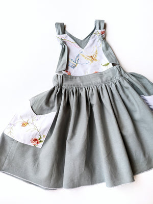 "Mariposa III" Embroidered Pinafore Dress- Size 4/5T