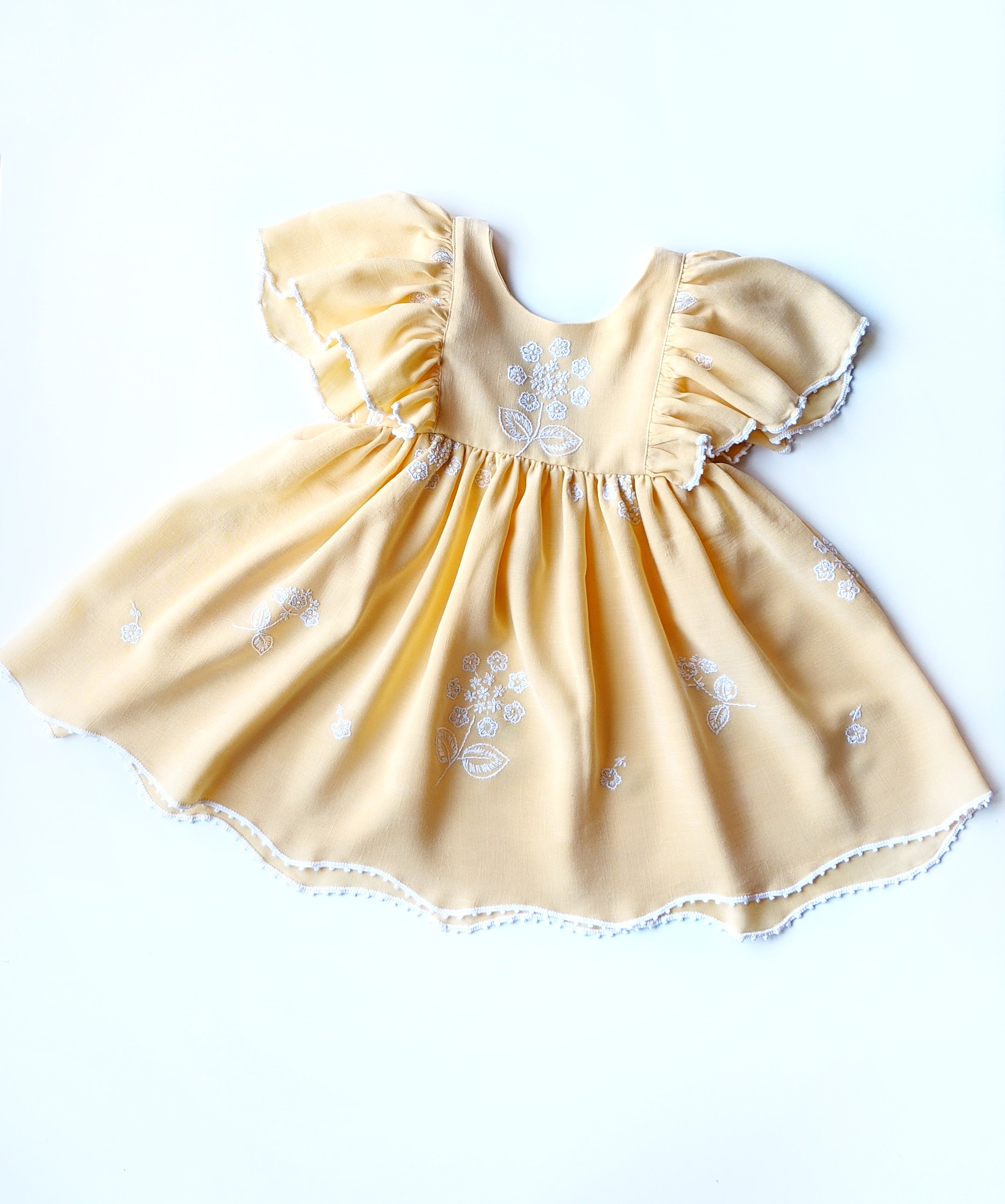 Embroidered Flutter Dress- Size 3T
