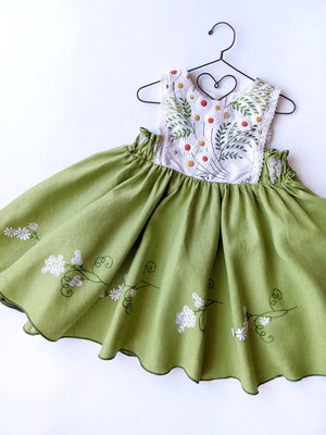 "Cassia" style Embroidered Dress- Size 5T