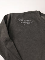 READY-TO-SHIP *NEW* embroidered Gray crewneck- Size Small