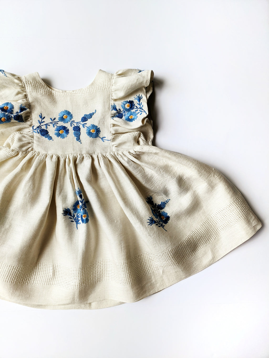 "Camellia" style Embroidered Flutter Dress- Size 5T