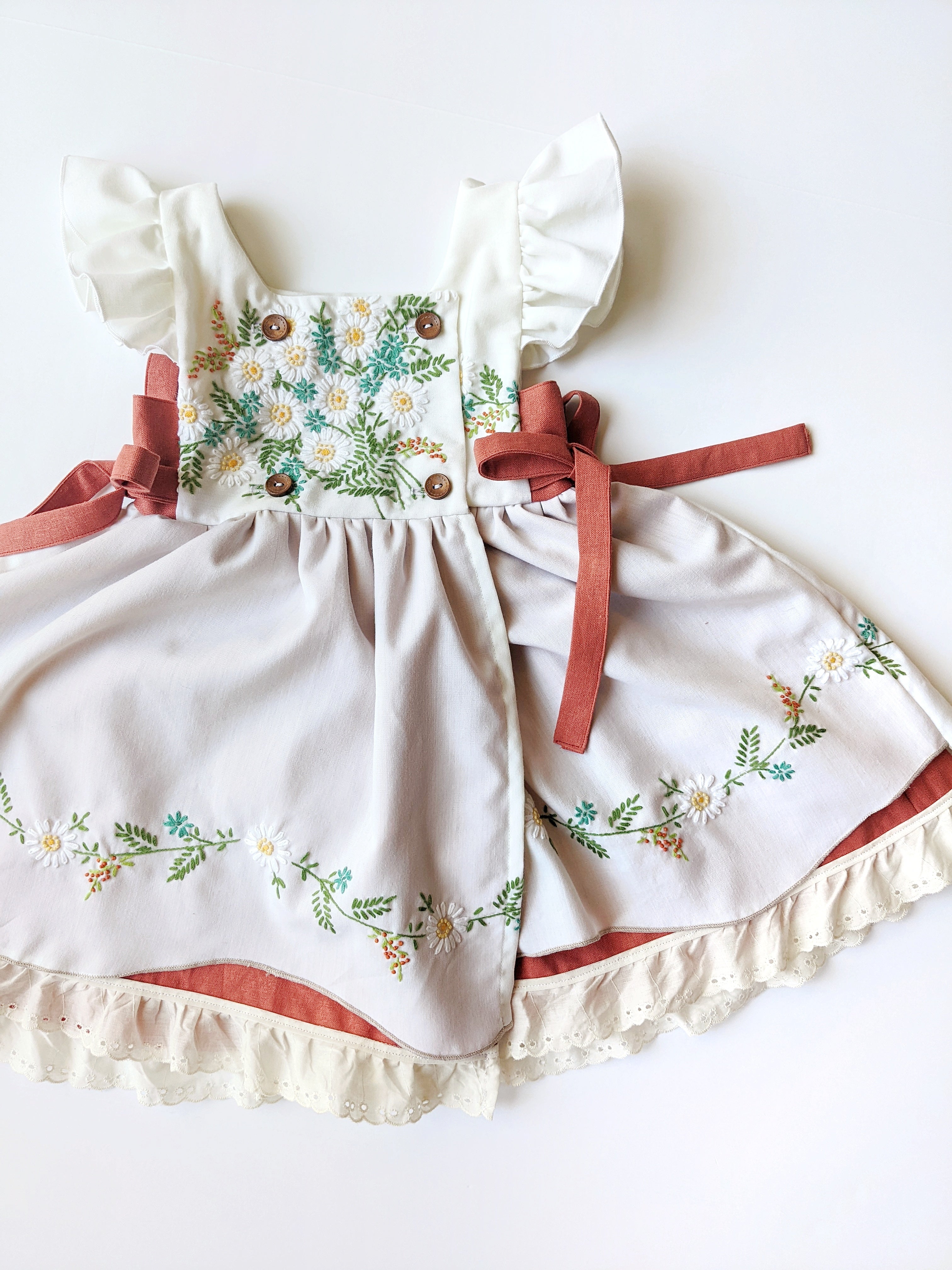 "Magnolia" style Embroidered Dress- Size 4T