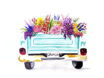 Watercolor Floral Truck Digital Download